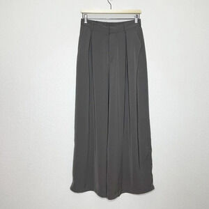 Tronjori Taupe High Rise Wide Leg Pleated Trouser Palazzo Career Pants Medium
